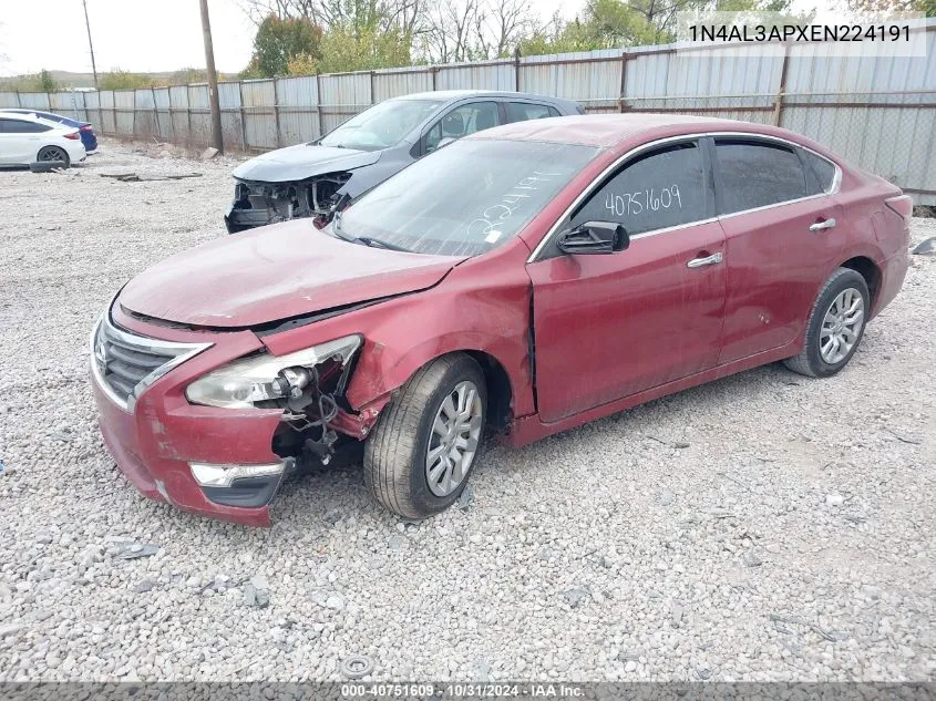 2014 Nissan Altima 2.5 S VIN: 1N4AL3APXEN224191 Lot: 40751609