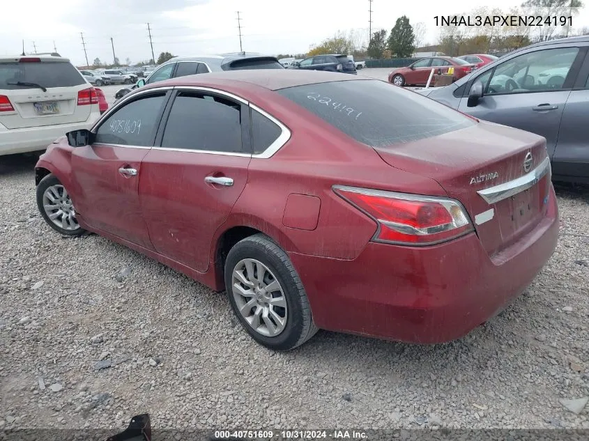 2014 Nissan Altima 2.5 S VIN: 1N4AL3APXEN224191 Lot: 40751609