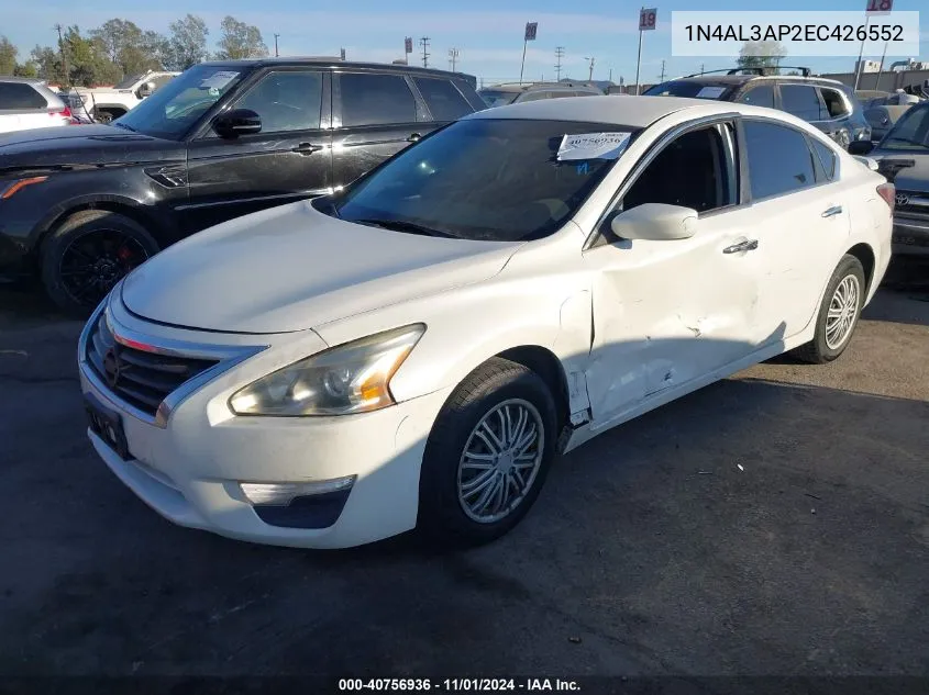 2014 Nissan Altima 2.5 Sv VIN: 1N4AL3AP2EC426552 Lot: 40756936