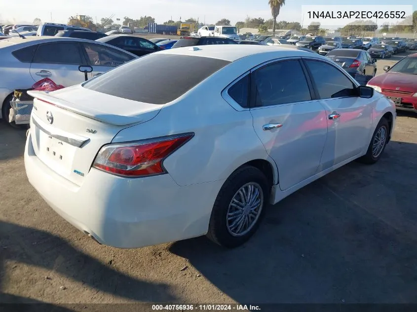 2014 Nissan Altima 2.5 Sv VIN: 1N4AL3AP2EC426552 Lot: 40756936