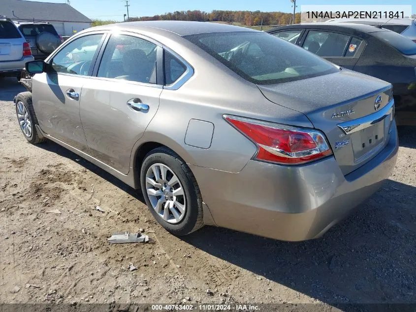 2014 Nissan Altima 2.5 S VIN: 1N4AL3AP2EN211841 Lot: 40763402