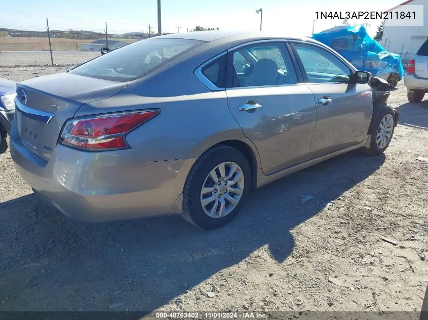 2014 Nissan Altima 2.5 S VIN: 1N4AL3AP2EN211841 Lot: 40763402