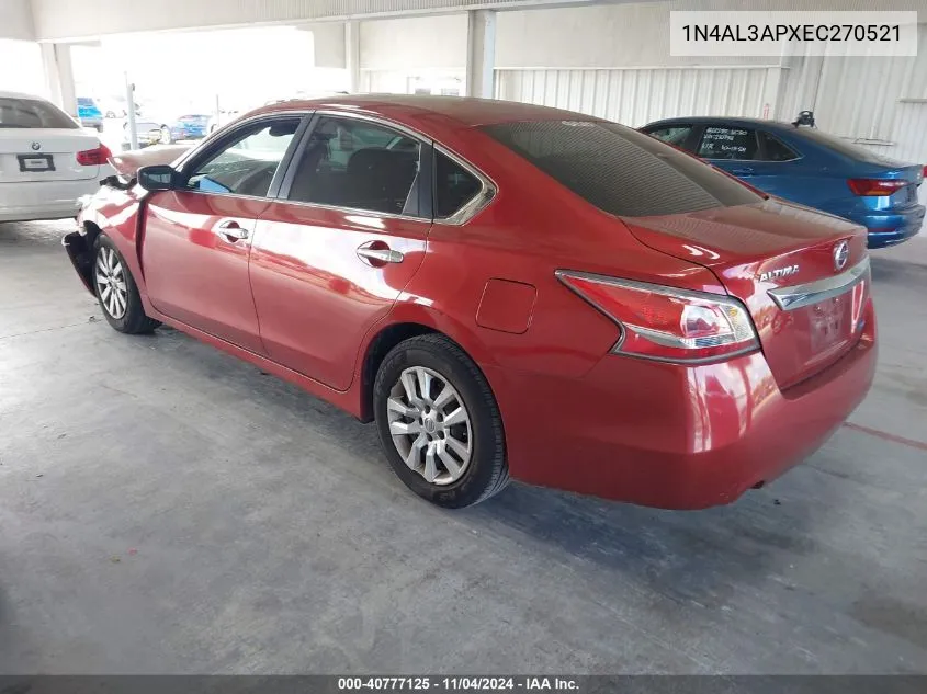 2014 Nissan Altima 2.5/2.5 S/2.5 Sl/2.5 Sv VIN: 1N4AL3APXEC270521 Lot: 40777125