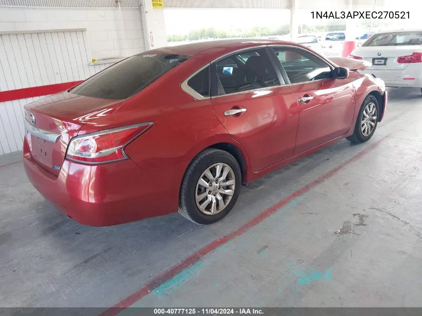 2014 Nissan Altima 2.5/2.5 S/2.5 Sl/2.5 Sv VIN: 1N4AL3APXEC270521 Lot: 40777125