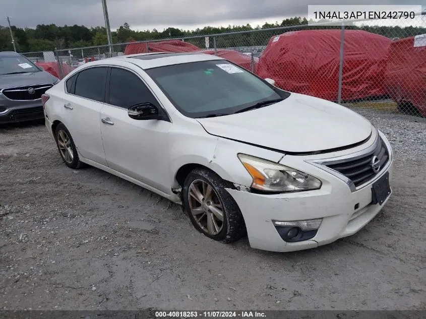 2014 Nissan Altima 2.5 Sl VIN: 1N4AL3AP1EN242790 Lot: 40818253