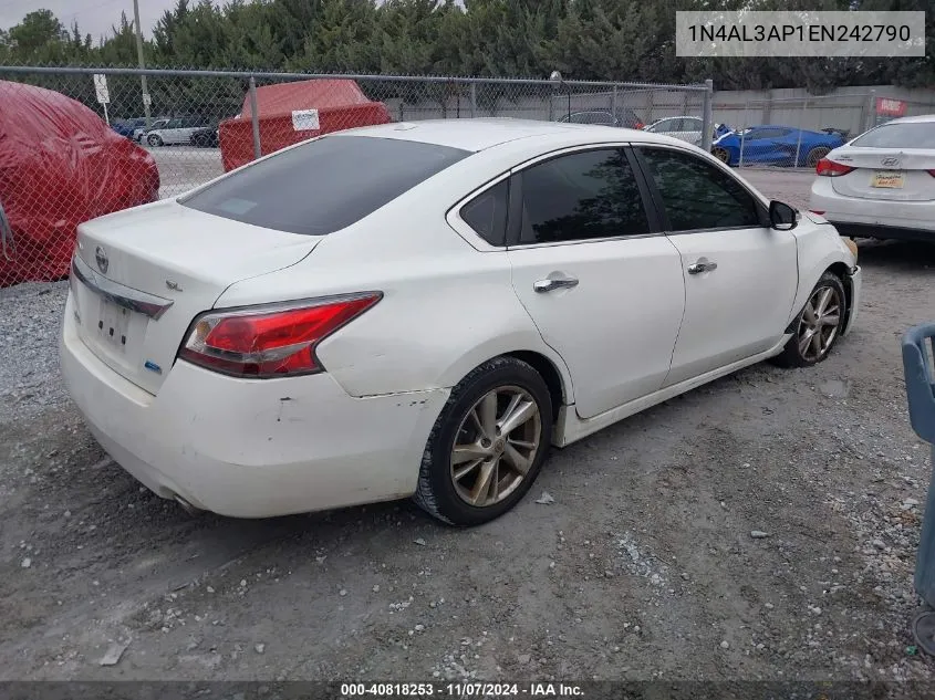 2014 Nissan Altima 2.5 Sl VIN: 1N4AL3AP1EN242790 Lot: 40818253