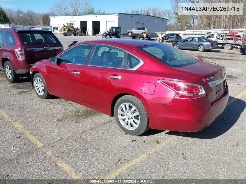 2014 Nissan Altima 2.5/2.5 S/2.5 Sl/2.5 Sv VIN: 1N4AL3AP7EC269715 Lot: 40818663