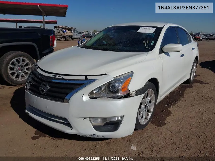 2014 Nissan Altima 2.5/2.5 S/2.5 Sl/2.5 Sv VIN: 1N4AL3AP3EN377351 Lot: 40822255