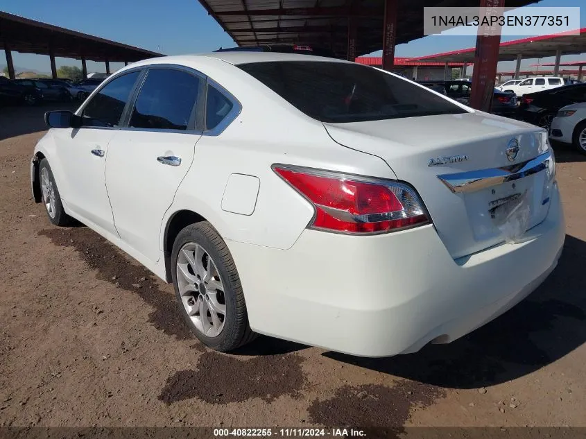 2014 Nissan Altima 2.5/2.5 S/2.5 Sl/2.5 Sv VIN: 1N4AL3AP3EN377351 Lot: 40822255