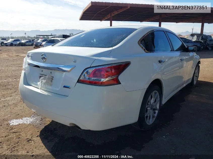 2014 Nissan Altima 2.5/2.5 S/2.5 Sl/2.5 Sv VIN: 1N4AL3AP3EN377351 Lot: 40822255