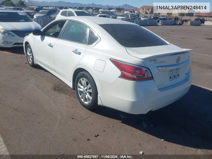 2014 Nissan Altima 2.5 S VIN: 1N4AL3AP3EN248414 Lot: 40827887