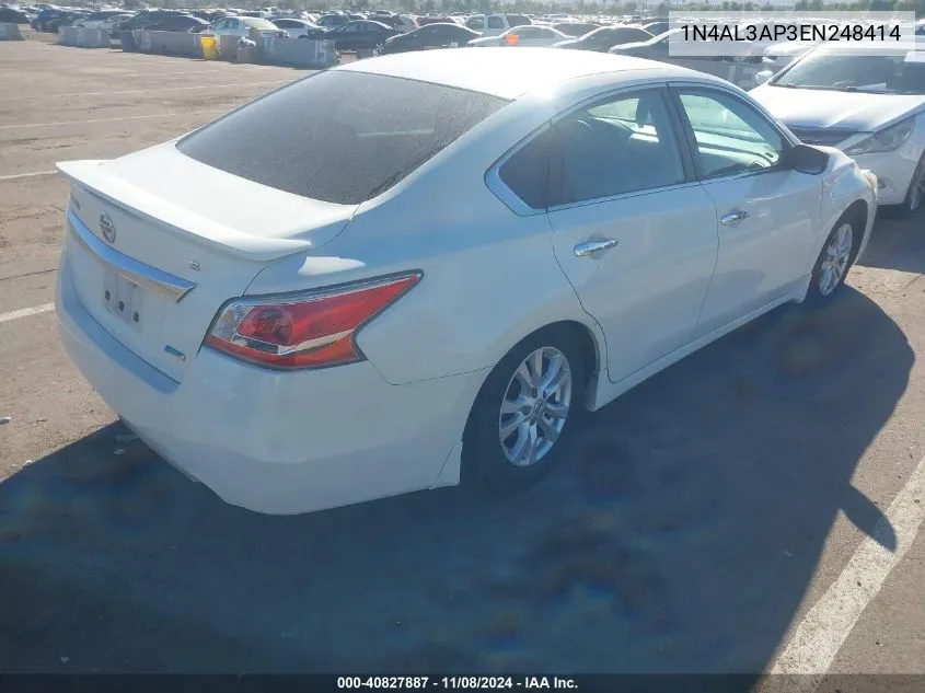 2014 Nissan Altima 2.5 S VIN: 1N4AL3AP3EN248414 Lot: 40827887