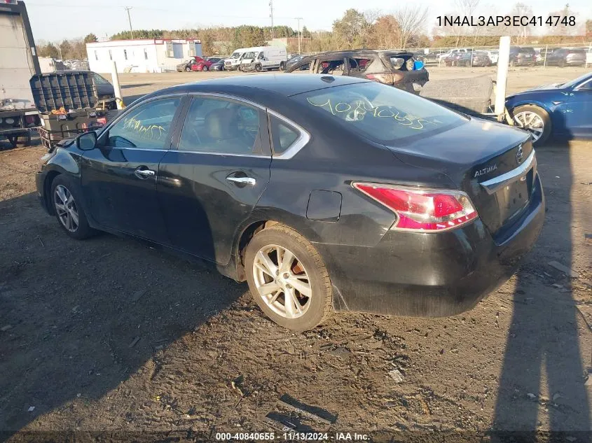 2014 Nissan Altima 2.5 Sl VIN: 1N4AL3AP3EC414748 Lot: 40840655