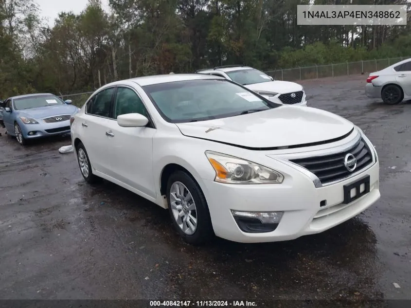 2014 Nissan Altima 2.5/2.5 S/2.5 Sl/2.5 Sv VIN: 1N4AL3AP4EN348862 Lot: 40842147