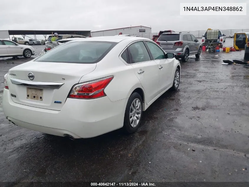 2014 Nissan Altima 2.5/2.5 S/2.5 Sl/2.5 Sv VIN: 1N4AL3AP4EN348862 Lot: 40842147