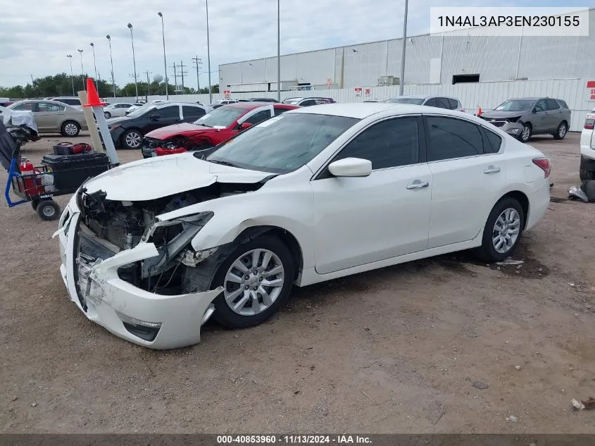 2014 Nissan Altima 2.5 S VIN: 1N4AL3AP3EN230155 Lot: 40853960