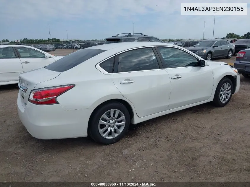 2014 Nissan Altima 2.5 S VIN: 1N4AL3AP3EN230155 Lot: 40853960