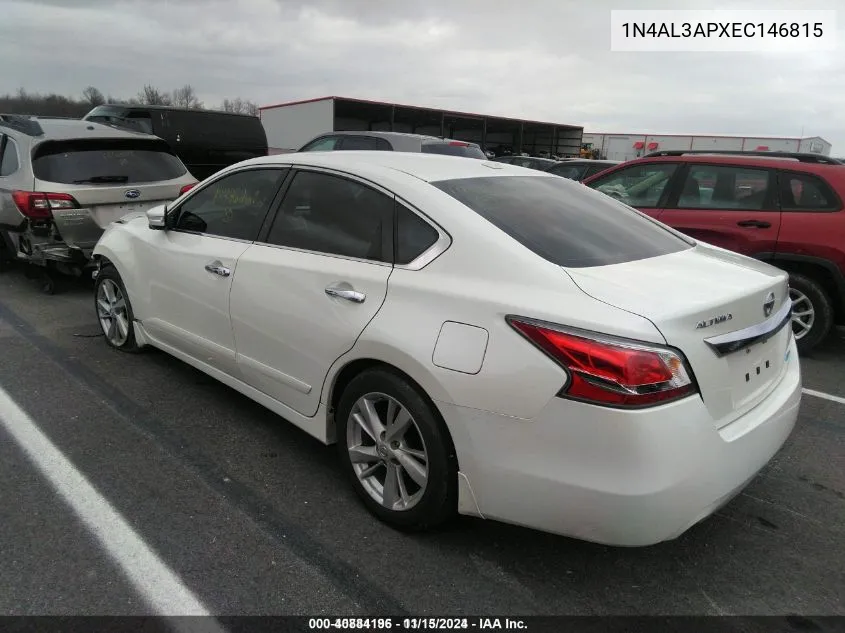 2014 Nissan Altima 2.5 Sl VIN: 1N4AL3APXEC146815 Lot: 40884196