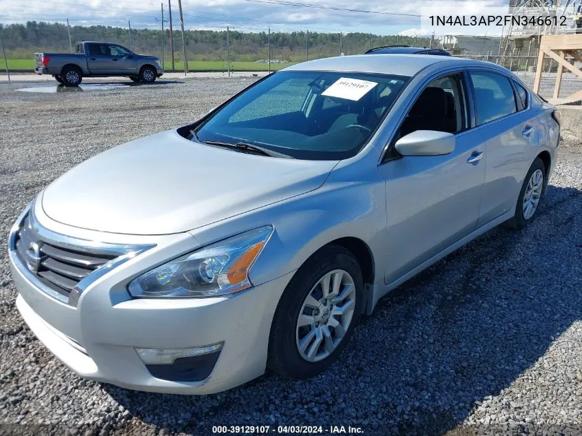 2015 Nissan Altima 2.5 S VIN: 1N4AL3AP2FN346612 Lot: 39129107