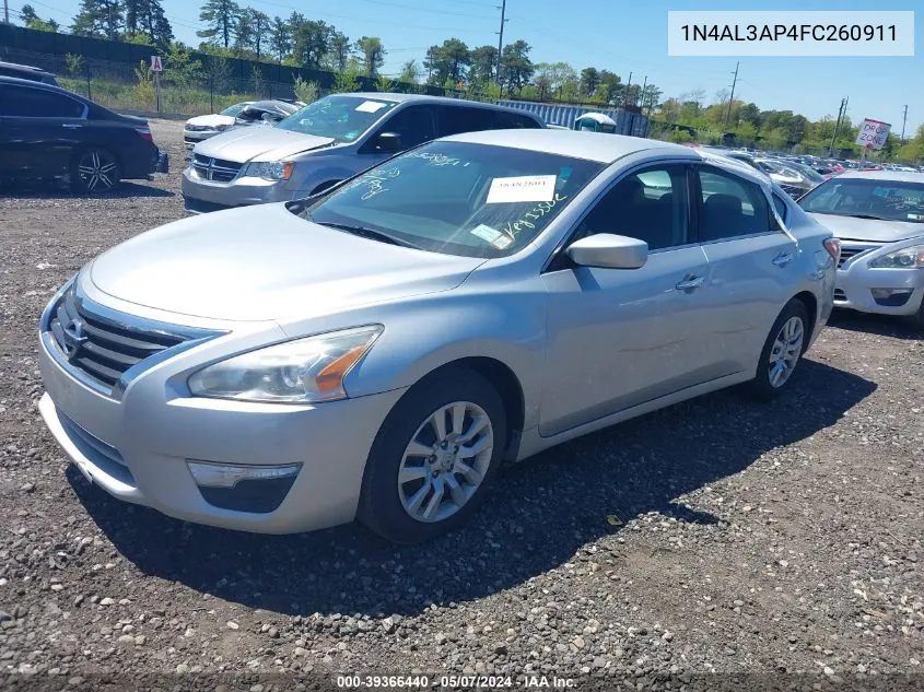 2015 Nissan Altima 2.5/2.5 S/2.5 Sl/2.5 Sv VIN: 1N4AL3AP4FC260911 Lot: 39366440