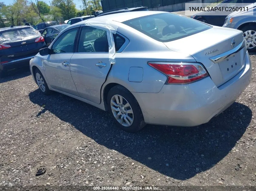 2015 Nissan Altima 2.5/2.5 S/2.5 Sl/2.5 Sv VIN: 1N4AL3AP4FC260911 Lot: 39366440