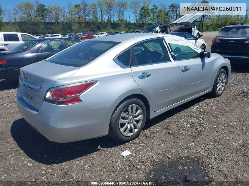 2015 Nissan Altima 2.5/2.5 S/2.5 Sl/2.5 Sv VIN: 1N4AL3AP4FC260911 Lot: 39366440