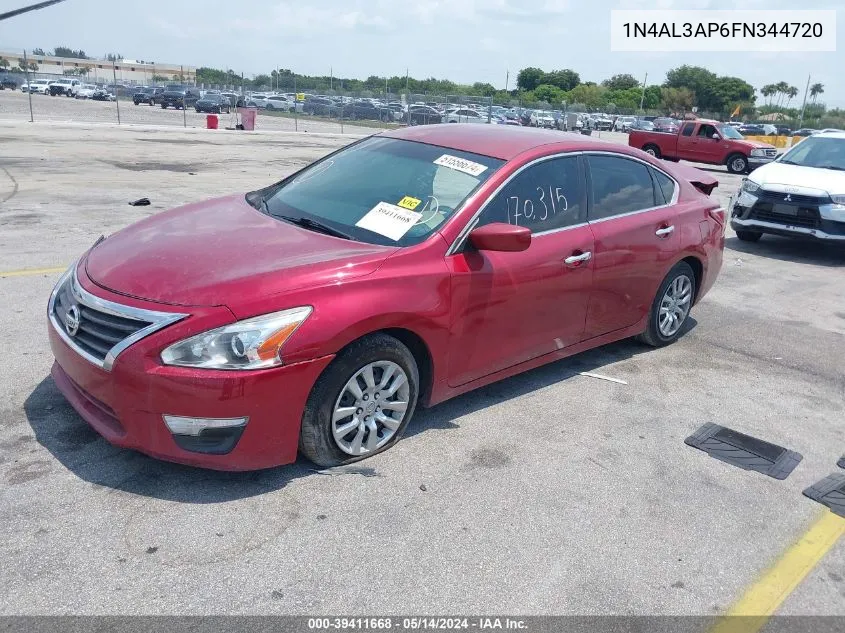 2015 Nissan Altima 2.5/2.5 S/2.5 Sl/2.5 Sv VIN: 1N4AL3AP6FN344720 Lot: 39411668