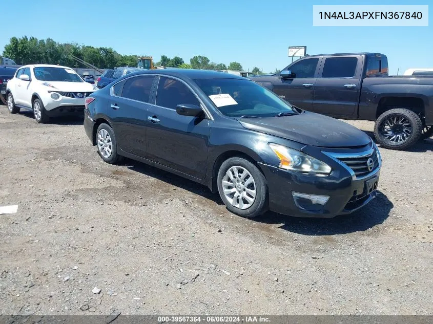 2015 Nissan Altima 2.5 S VIN: 1N4AL3APXFN367840 Lot: 39567364