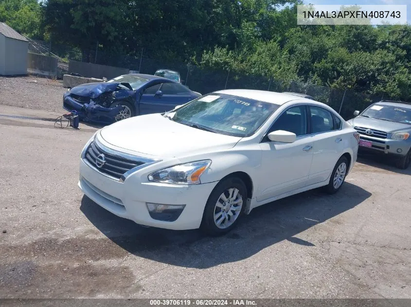 2015 Nissan Altima 2.5 S VIN: 1N4AL3APXFN408743 Lot: 39706119