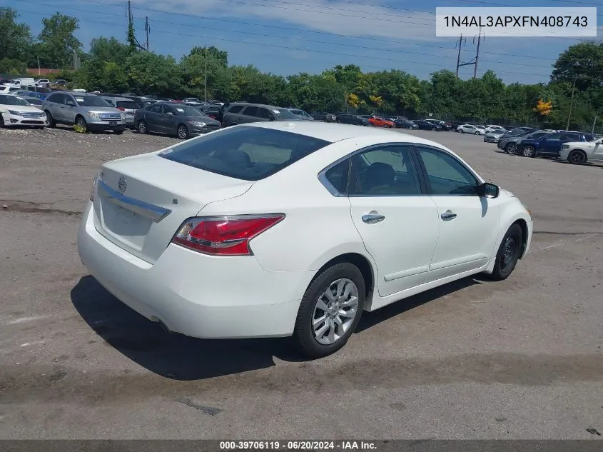 1N4AL3APXFN408743 2015 Nissan Altima 2.5 S