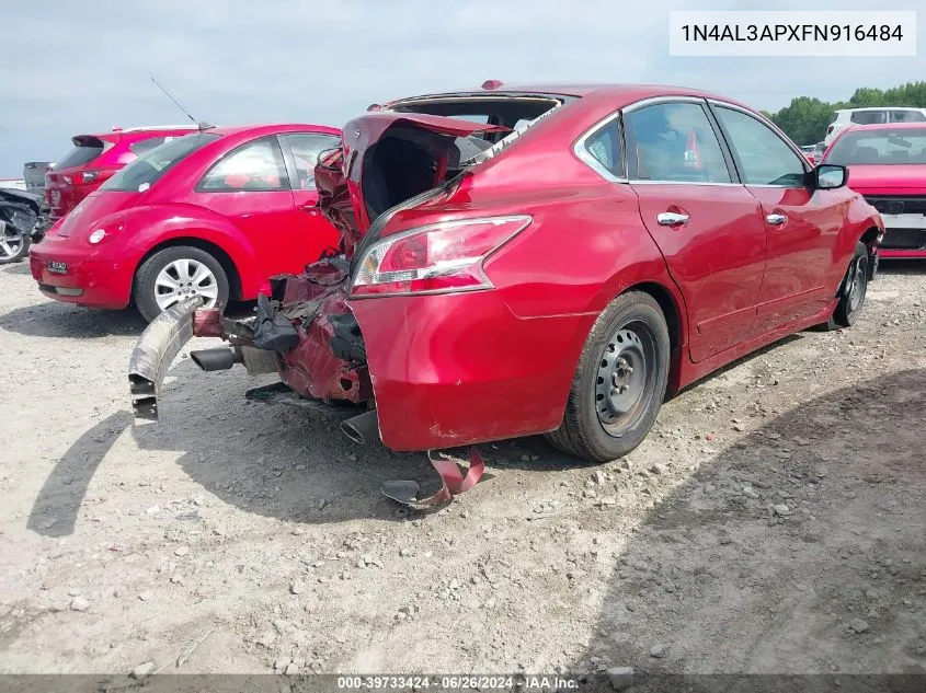 2015 Nissan Altima 2.5 S VIN: 1N4AL3APXFN916484 Lot: 39733424