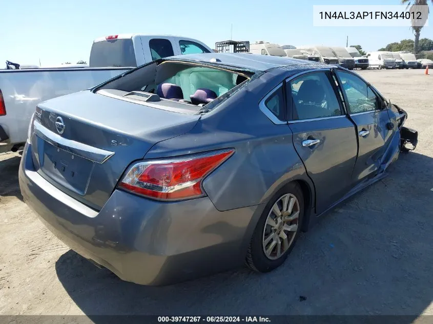 2015 Nissan Altima VIN: 1N4AL3AP1FN344012 Lot: 39747267