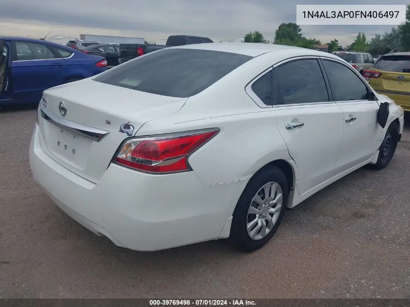 2015 Nissan Altima 2.5 S VIN: 1N4AL3AP0FN406497 Lot: 39769498