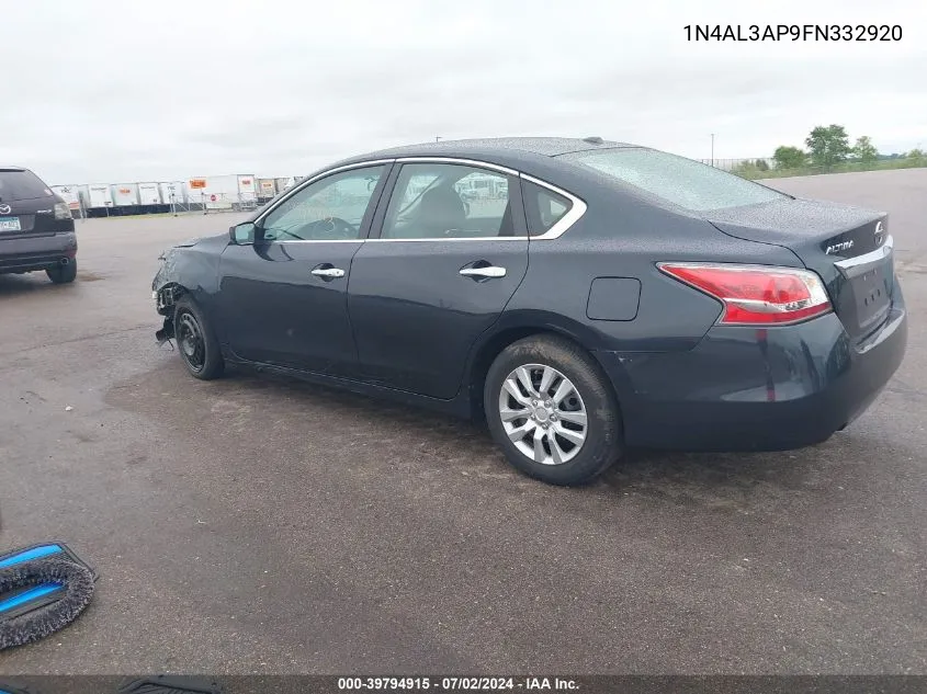 2015 Nissan Altima 2.5/2.5 S/2.5 Sl/2.5 Sv VIN: 1N4AL3AP9FN332920 Lot: 39794915