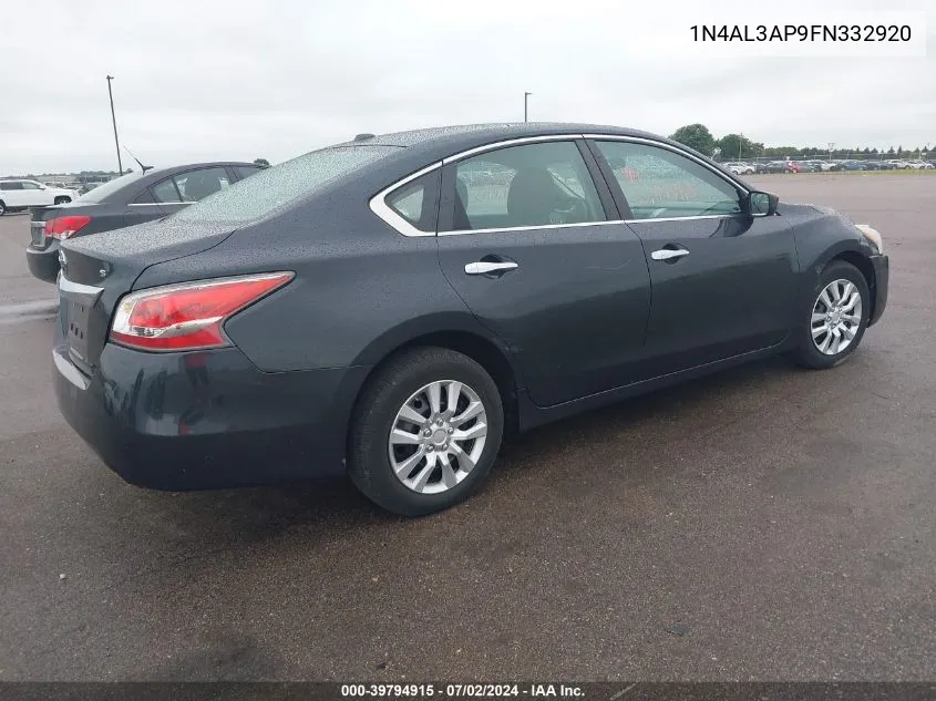 2015 Nissan Altima 2.5/2.5 S/2.5 Sl/2.5 Sv VIN: 1N4AL3AP9FN332920 Lot: 39794915