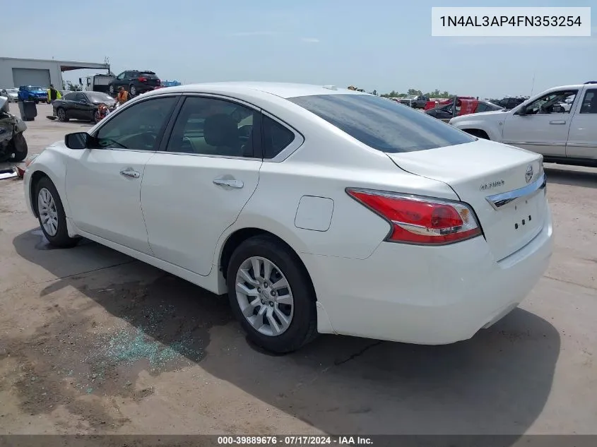 2015 Nissan Altima 2.5 S VIN: 1N4AL3AP4FN353254 Lot: 39889676