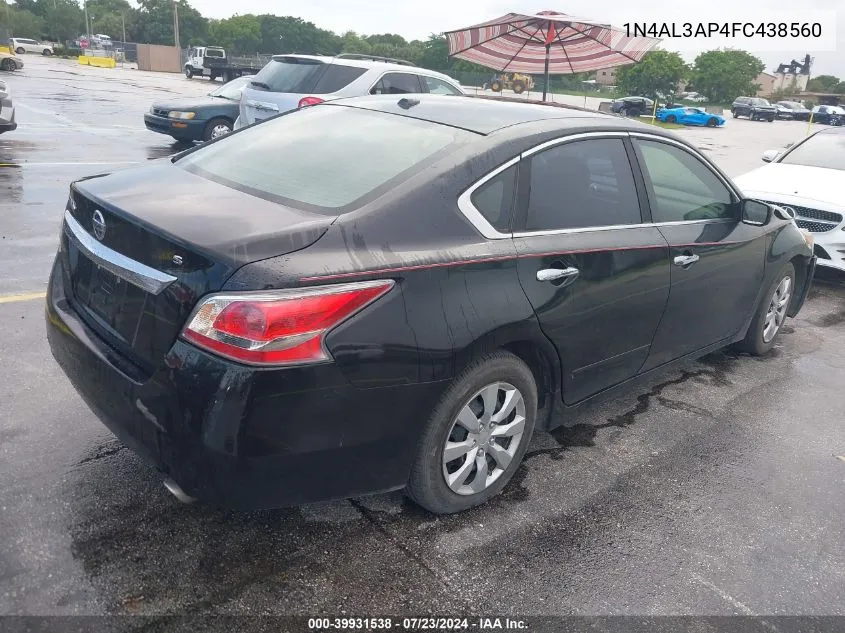 2015 Nissan Altima 2.5/2.5 S/2.5 Sl/2.5 Sv VIN: 1N4AL3AP4FC438560 Lot: 39931538