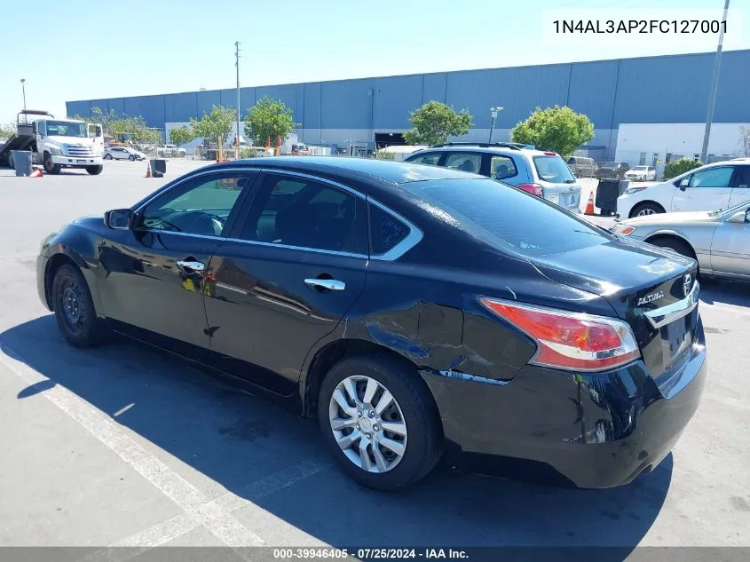 2015 Nissan Altima 2.5/2.5 S/2.5 Sl/2.5 Sv VIN: 1N4AL3AP2FC127001 Lot: 39946405