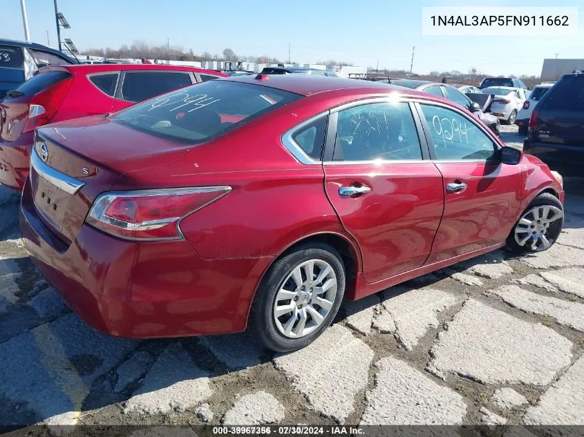 2015 Nissan Altima 2.5 S VIN: 1N4AL3AP5FN911662 Lot: 39967356