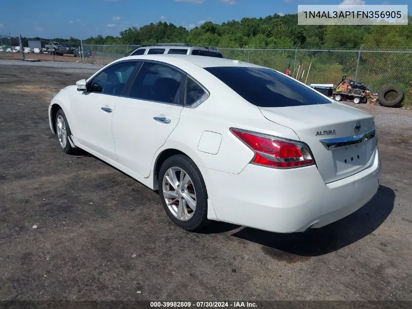 2015 Nissan Altima 2.5 Sl VIN: 1N4AL3AP1FN356905 Lot: 39982809