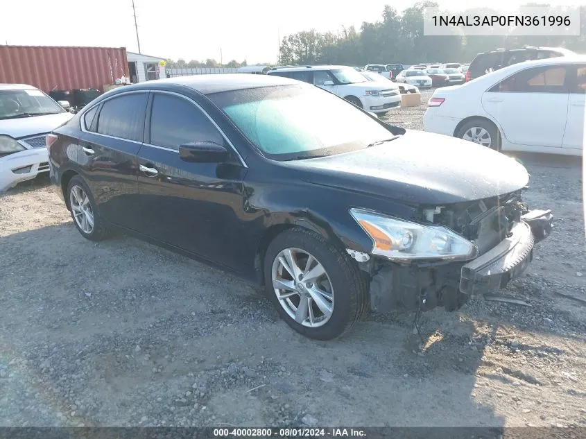 2015 Nissan Altima 2.5/2.5 S/2.5 Sl/2.5 Sv VIN: 1N4AL3AP0FN361996 Lot: 40002800