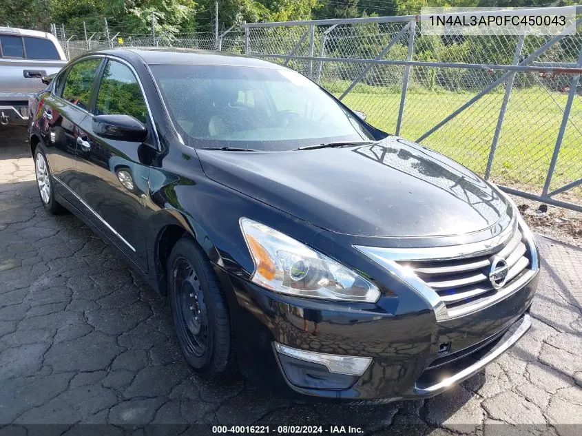 2015 Nissan Altima 2.5/2.5 S/2.5 Sl/2.5 Sv VIN: 1N4AL3AP0FC450043 Lot: 40016221