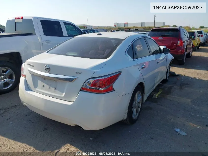 2015 Nissan Altima 2.5 Sv VIN: 1N4AL3APXFC592027 Lot: 40028536