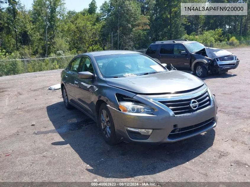 2015 Nissan Altima 2.5 S VIN: 1N4AL3AP4FN920000 Lot: 40062623