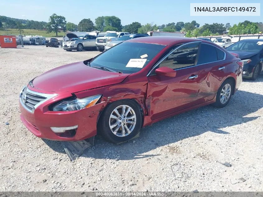 2015 Nissan Altima 2.5 S VIN: 1N4AL3AP8FC149472 Lot: 40063631