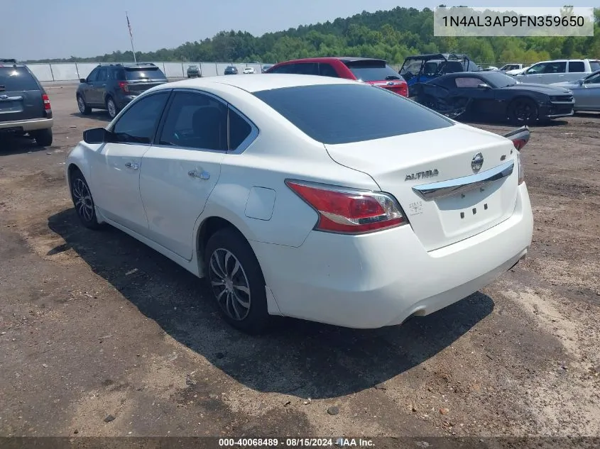 2015 Nissan Altima 2.5 S VIN: 1N4AL3AP9FN359650 Lot: 40068489