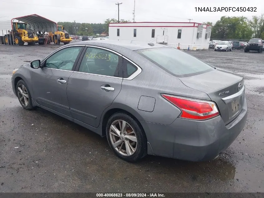 2015 Nissan Altima 2.5/S/Sv/Sl VIN: 1N4AL3AP0FC450432 Lot: 40068623