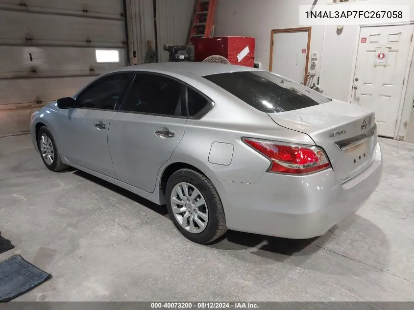 2015 Nissan Altima 2.5/2.5 S/2.5 Sl/2.5 Sv VIN: 1N4AL3AP7FC267058 Lot: 40073200