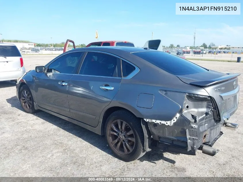 2015 Nissan Altima 2.5 S VIN: 1N4AL3AP1FN915210 Lot: 40083349