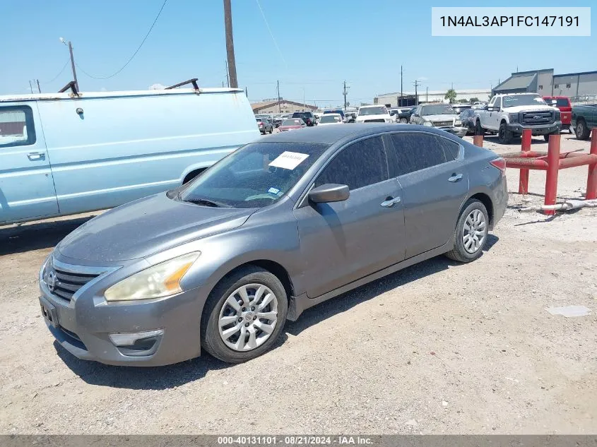 2015 Nissan Altima 2.5 S VIN: 1N4AL3AP1FC147191 Lot: 40131101